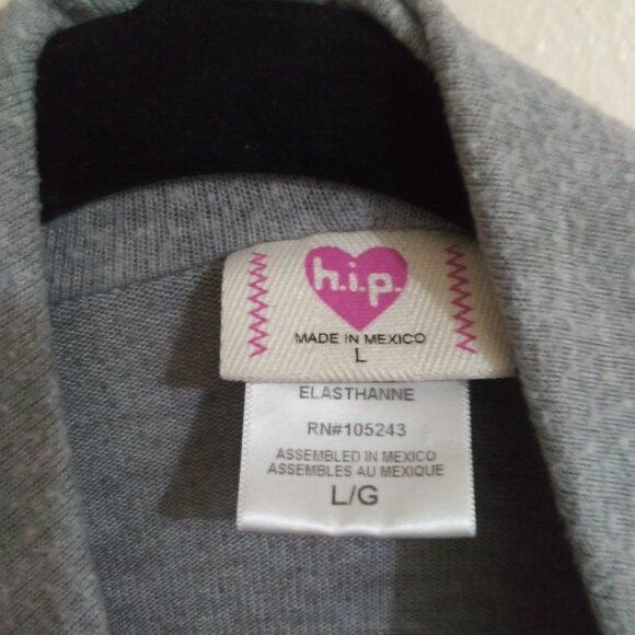 h.i.p. Women’s Gray Asymmetrical Open Front Cardigan Sweater Size L Lightweight - Picture 4 of 7